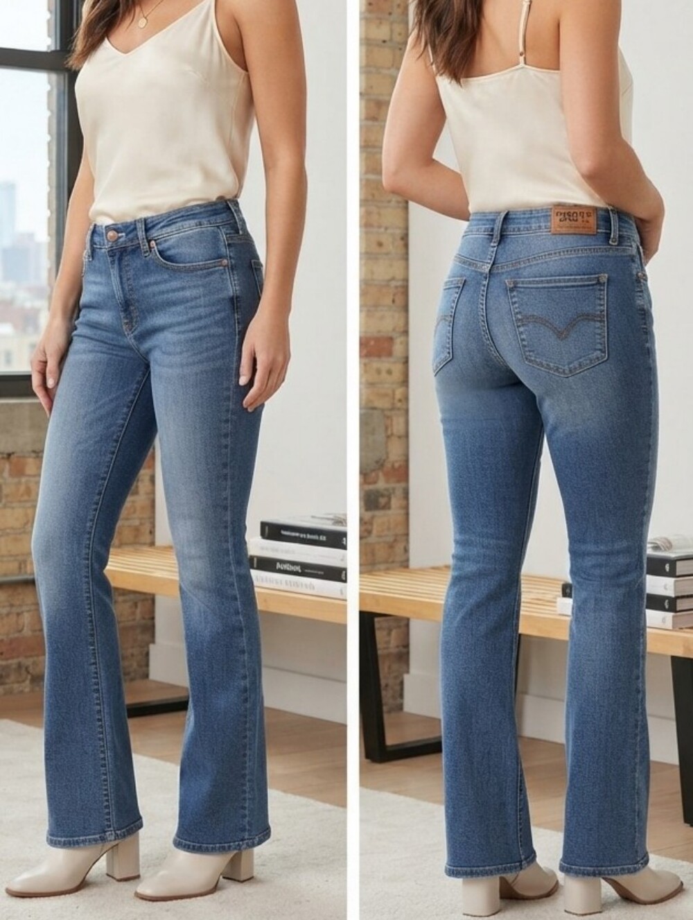 Signature by Levi Strauss Mid-Rise Bootcut Jeans Stretch Denim 10M W30-L32